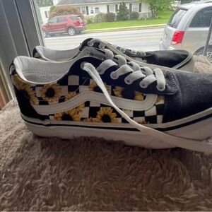 Vans White and Black Low-Top Sneakers